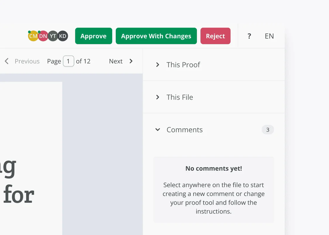 Approval options interface showing Approve, Not Approved, and Approve with Changes selections